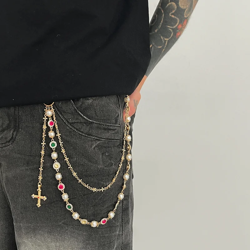 Мужская цепочка для брюк, модная уличная цепочка для джинсов в стиле хип-хоп, подвеска-сумка для молодых мужчин и женщин