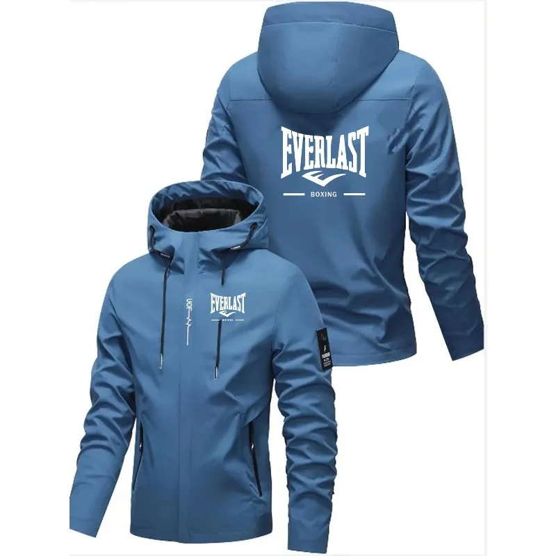 EVERLAST BOXING Spring and Autumn Men's Street Leisure Hoodie Fashionable Outdoor Hiking Slow Running Zipper Loose Hoodie