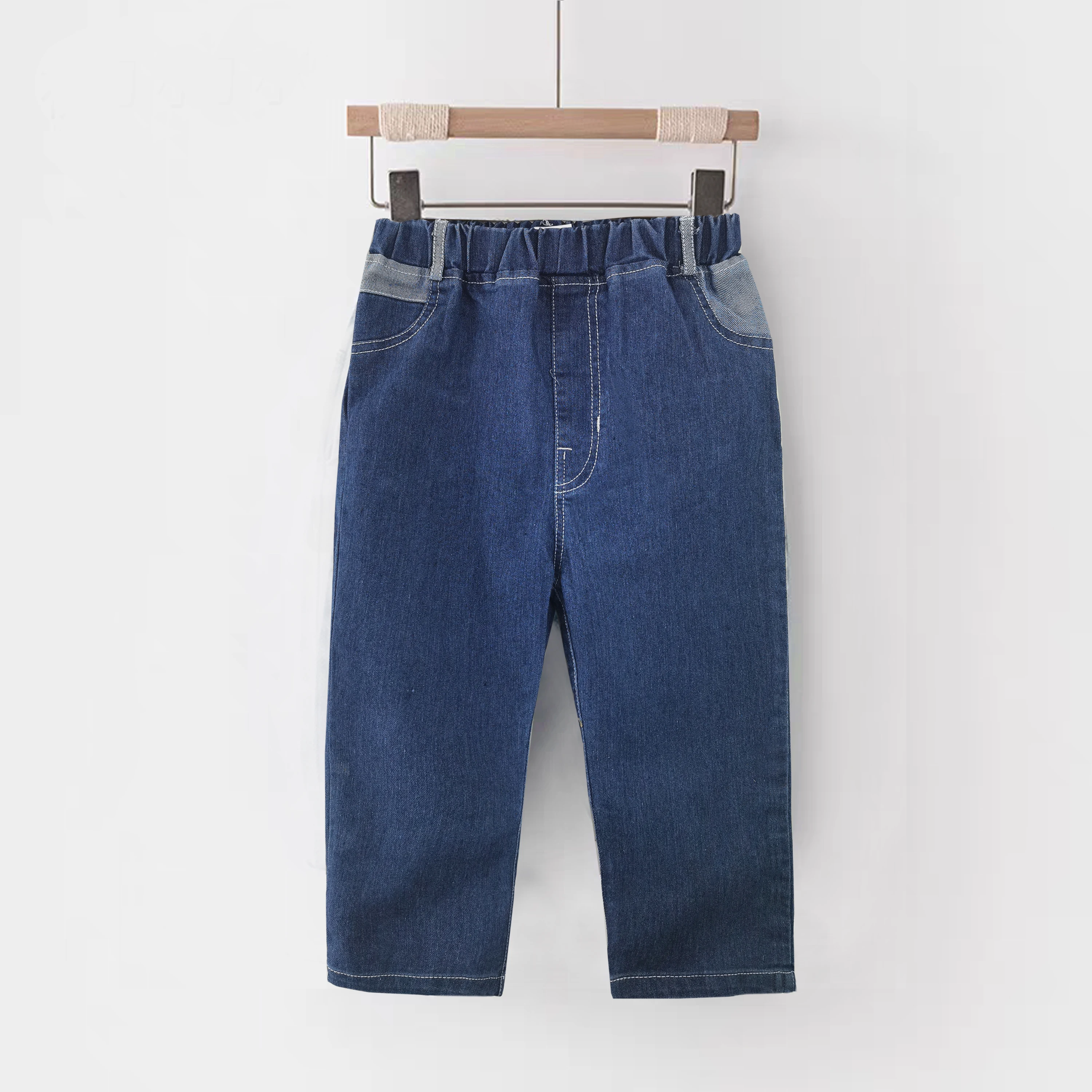 

IENENS Boy's Jeans Straight Casual Trousers Solid Color Denim Pants For 5-6 Years Old Spring Fall Kids Clothes