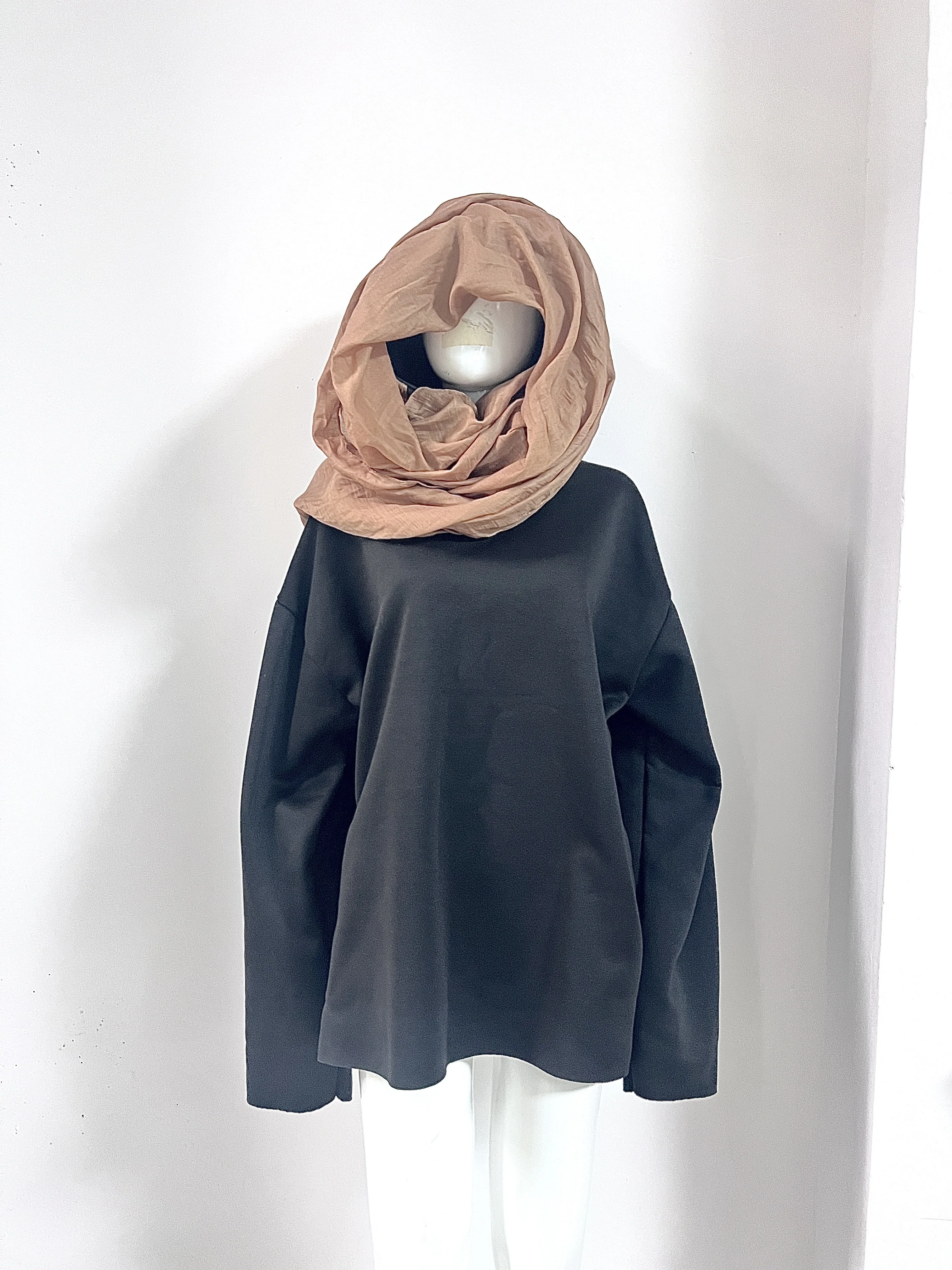 2026 New Personalized Niche Ins Style Scarf Splicing Hooded Sweater Unisex Street Fashion Retro Old Sweater