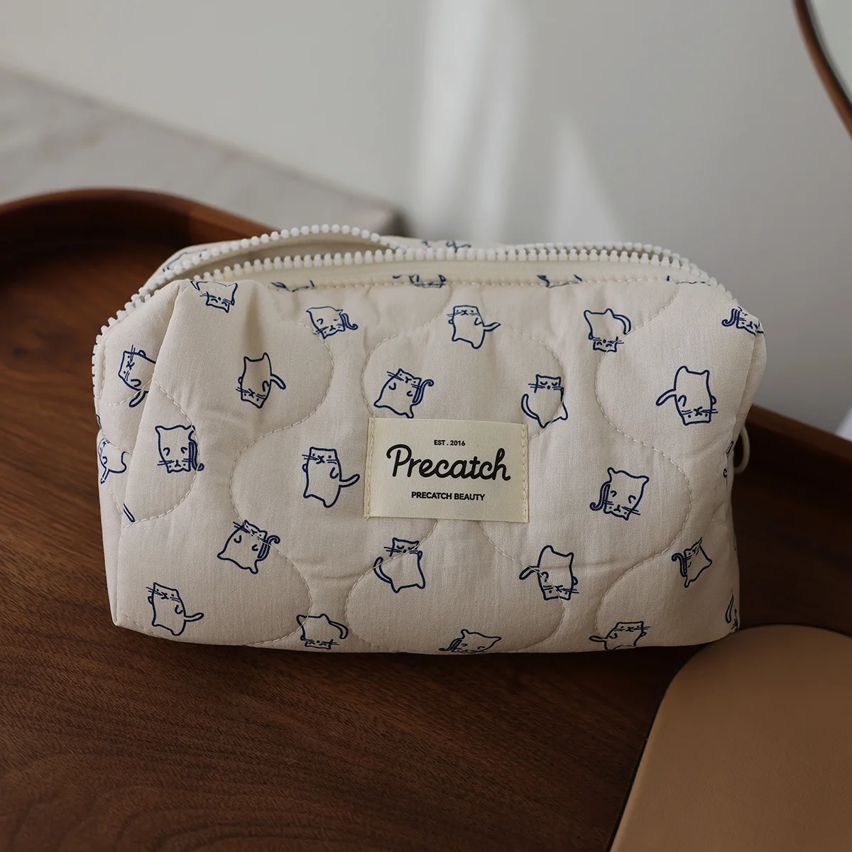 Cute Cat Cartoon Style Cosmetic Bag Girls Travel Toiletries Storage Bag Portable Clutch Bag Woman Makeup Bag