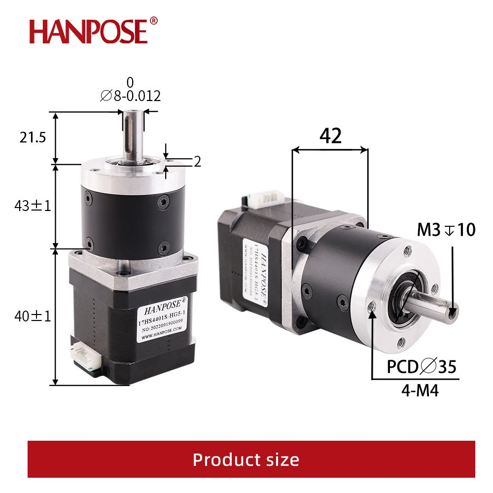 17HS2408S/3401S/4401S/8401S-HG Planetary WITHGearbox Stepper MotorReduction Ratio 3-1 16-1 80-1 FOR3D Printer Nema17 Gear Motor