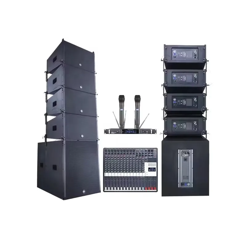 Speakers Outdoor System Professional Audio Active Line Array Speakers for Indoor Stadium/Outdoor Venues/Gymnasium/Arena/Pub/KTV