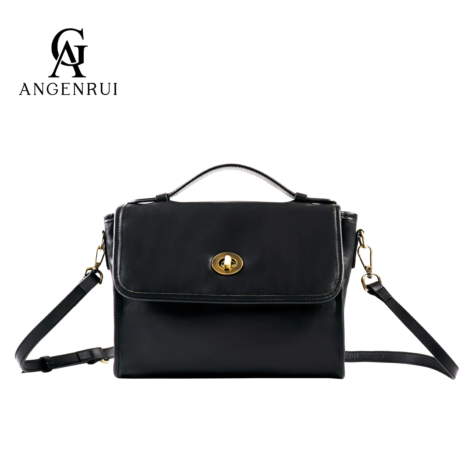 

ANGENGRUI Brand Genuine Leather Women's bag Fashion Handbag New Style Shoulder Bag Commuting And Shopping Messenger Bag