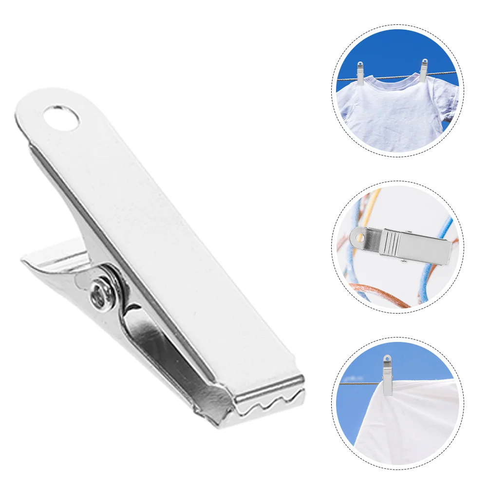 

10pcs Metal Alligator Clips Silver Mini Spring Clamps For Wire Fixation Strong Grip Diy Crafts Home Office Organization Test