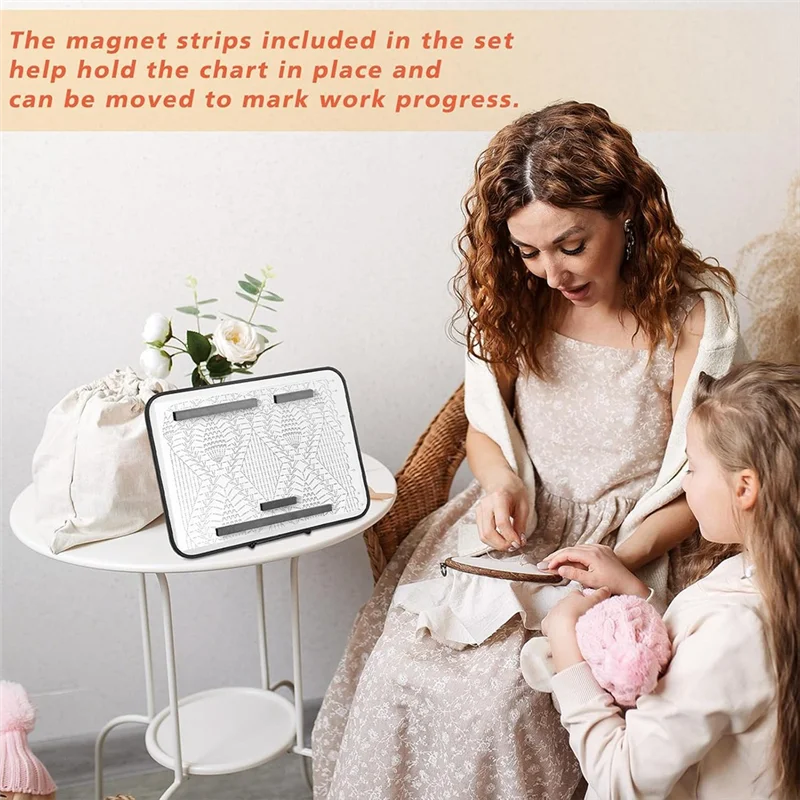 

A27F-Аксессуары для вязания крючком с 4 магнитами, аксессуары для вязания 8,27X11,81 дюйма, аксессуары для вышивки крестиком