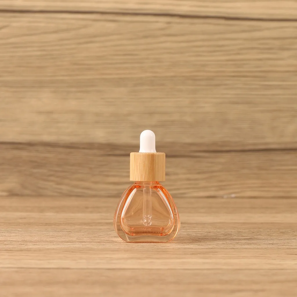Mini Sample Bottle Portable Bamboo Cap Dropper Bottle Glass Dropper Refill Bottle Refillable For Liquid Beauty Products Travel