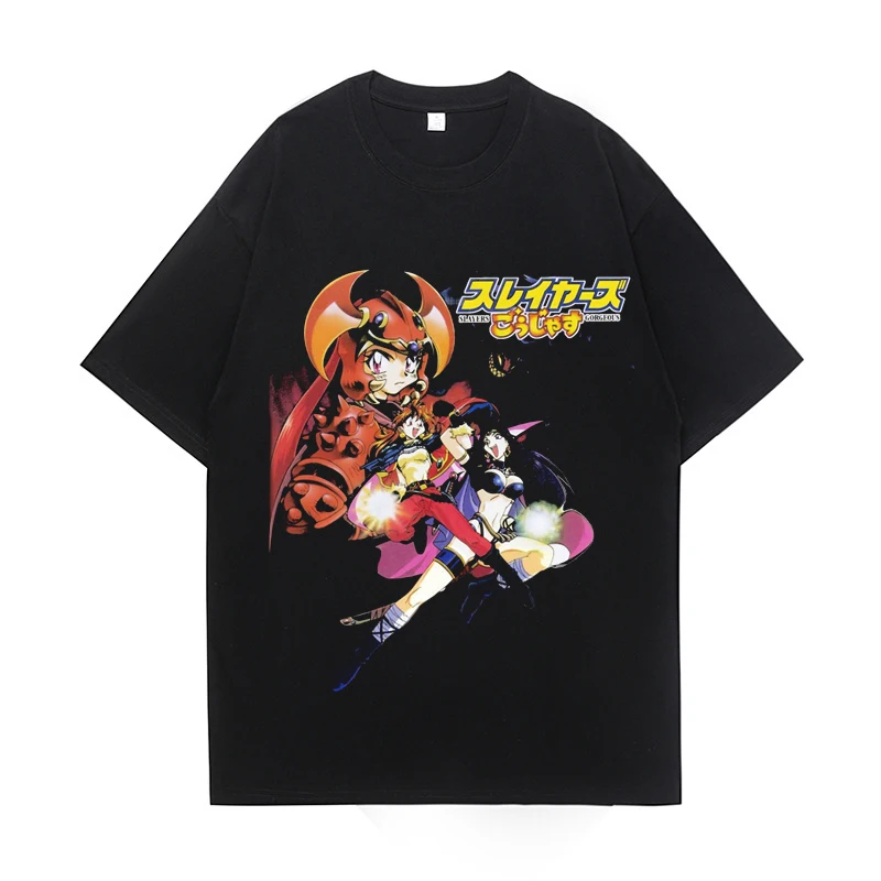 Anime Slayers Gorgeous T Shirt Mens Washed Tshirt Oversized Short Sleeve O-Neck 100% Cotton Harajuku Men Women TShirt Streetwear