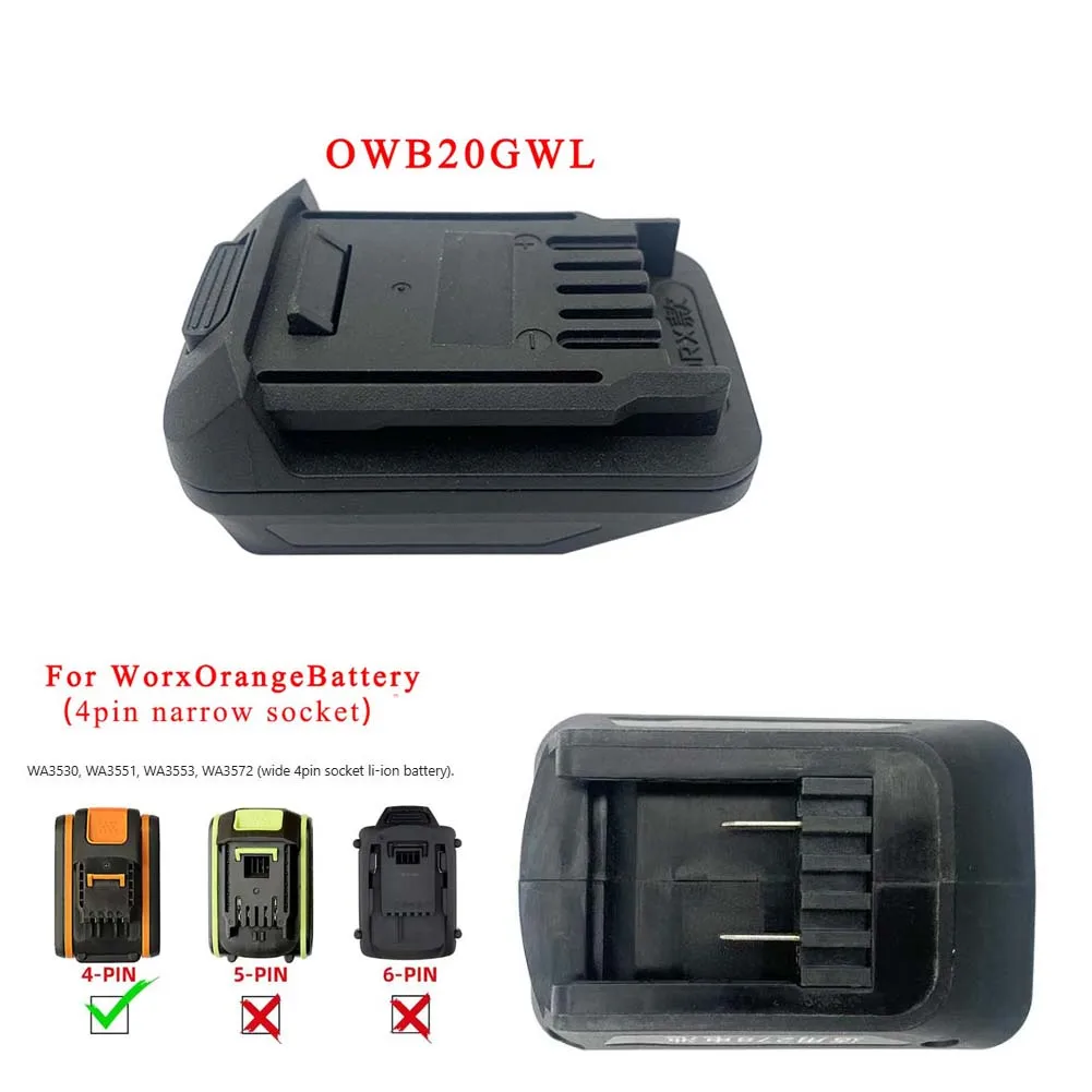 Power Tool Battery Adapter Converter For Worx WA3530 WA3551 WA3553 WA3572 Battery For Worx Green Tool And Orange Tool