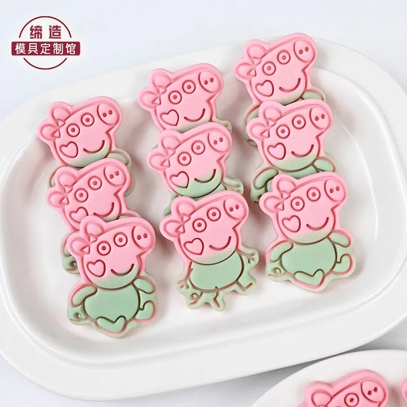 Cartoon Seite Schwein 3D Cookie Form George Action Figur Tier Schwein Papa Schwein Mama DIY Machen Dinosaurier Teddy Form Backen Werkzeuge Kind geschenk