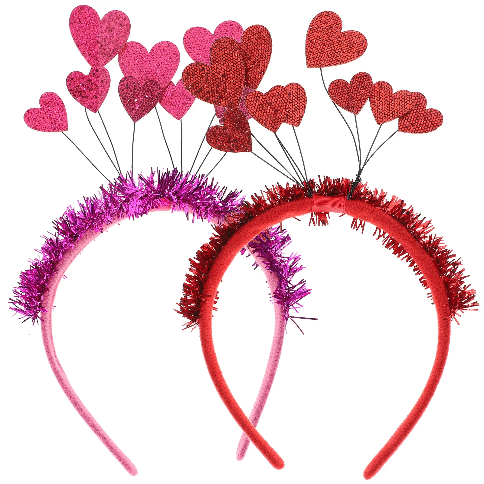 

2Pcs Heart Hair Accessories Fashion Love Heart Headwear for Women Birthday Headband Valentine's Day Costume Supplies Wedding