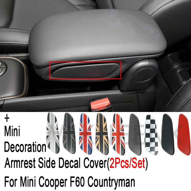 

Car Auto Interior Armrest Side Decal Cover Sticker For Mini Cooper S F60 Countryman Central Storage Box Decoration Accessories