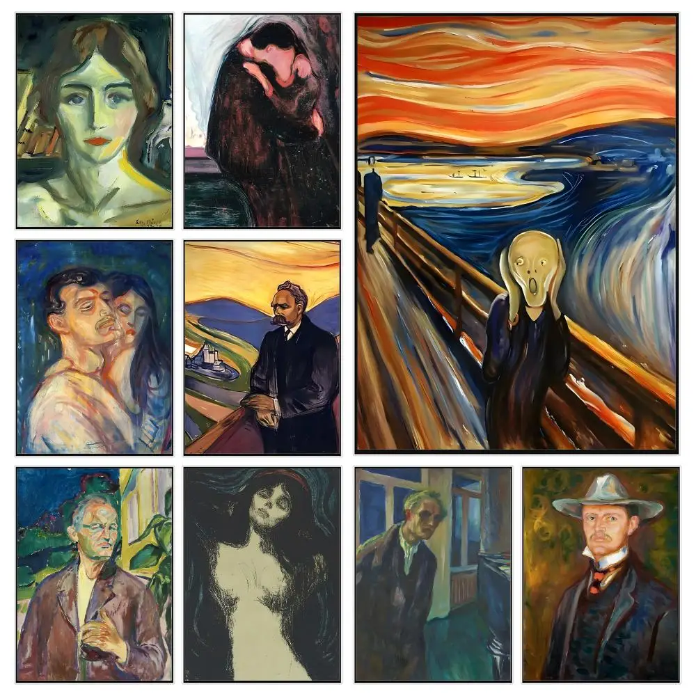 Classic Painter Edvard Munch Poster Trendy Aesthetic Wall Decor for Dorm & Bedroom