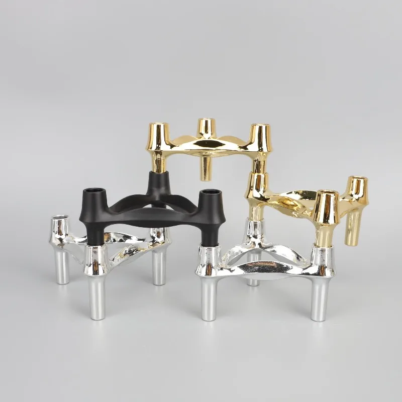 Nordic Metal Molecular Candlestick Creative Replica Mosaic Candlestick Candle Dinner Candlestick Wedding Decoration Accessories
