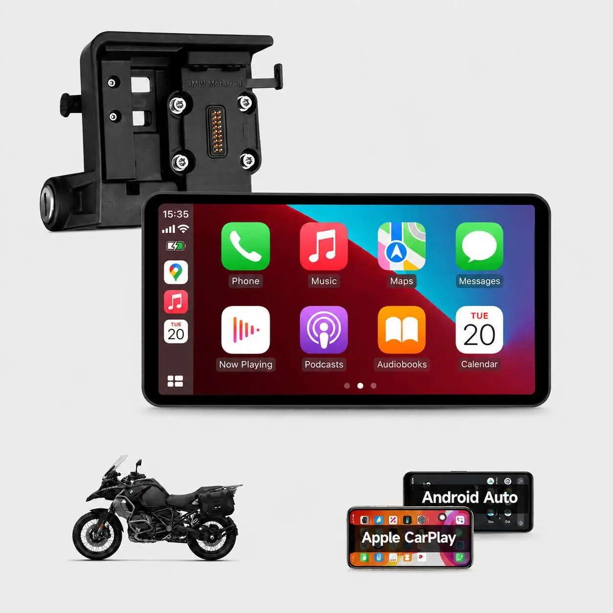 6-Inch Motorcycle Smart Display - Wireless CarPlay & Android Auto|Bluetooth Voice Control|IP67Waterproof | Fits BMW Bikes|OTA