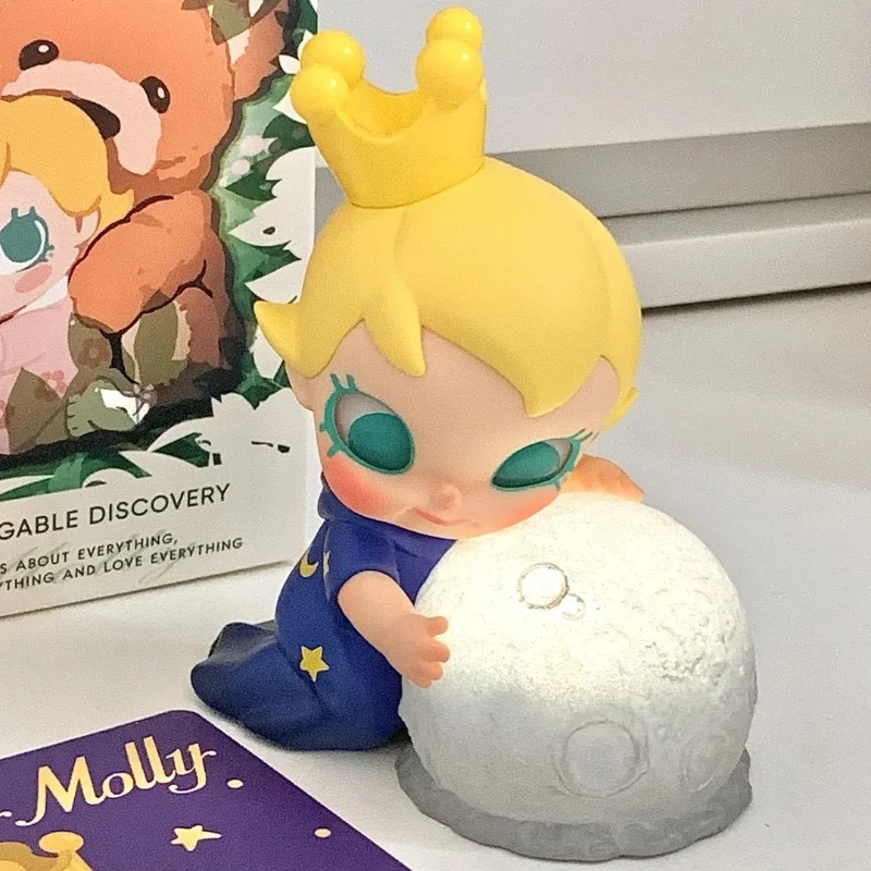 Genuíno bebê molly minha descoberta huggable série caixa cega modelo estatueta anime figura kawaii meninas decoração brinquedos de mesa presente