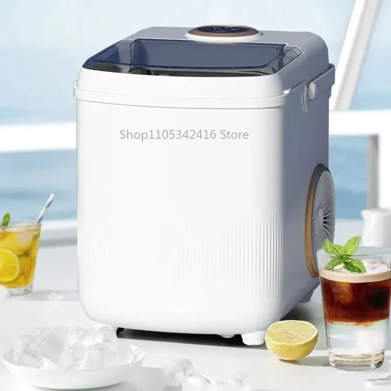 New Household Portable Ice Maker, Small Automatic Round Ice Cube Machine with 10kg/24H Ice Making Capacity