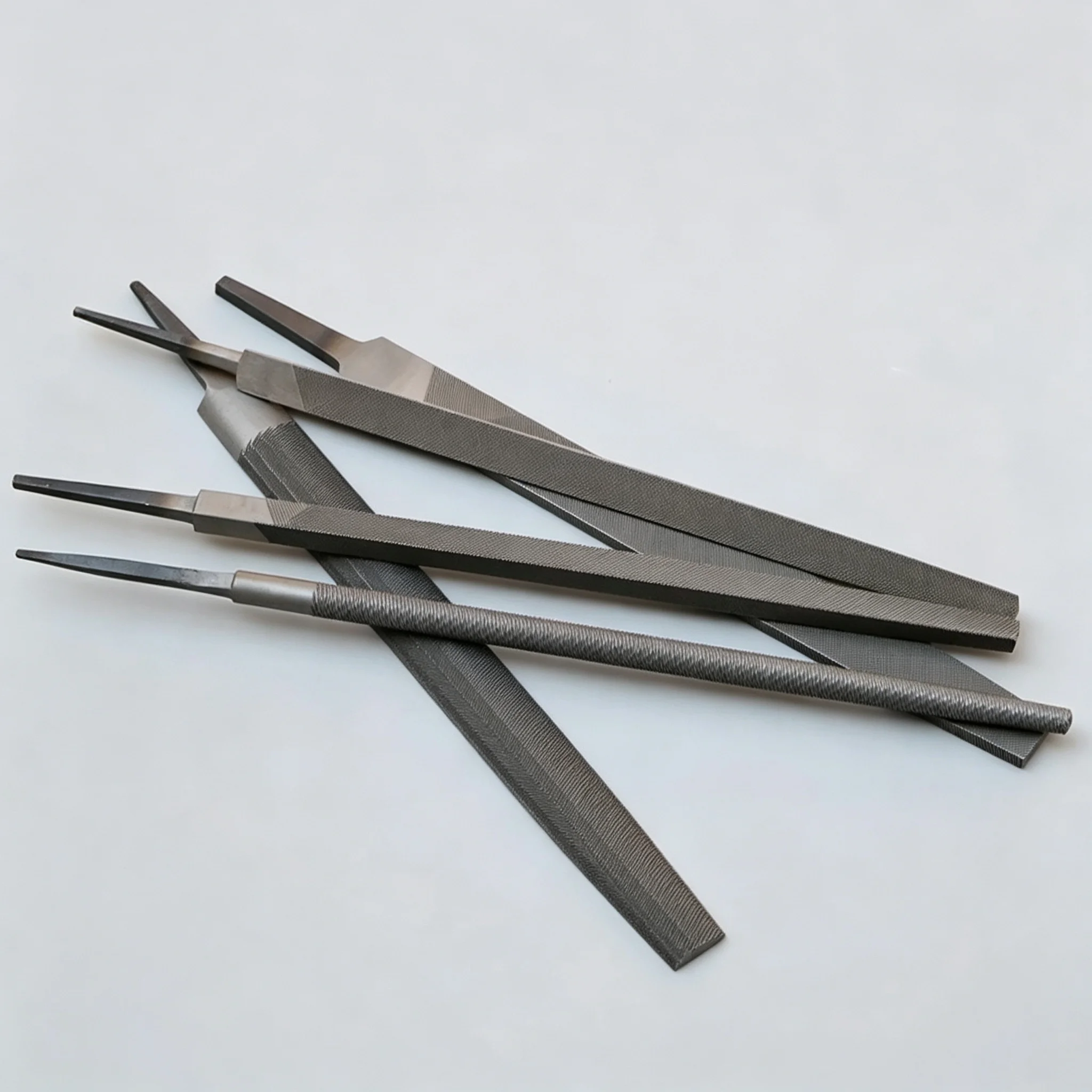 5Pcs 6 Inch Industrial Steel Files Set Flat/Round/Half Round/Triangle/Square For Metalworking Woodworking Steel Rasp File Flat
