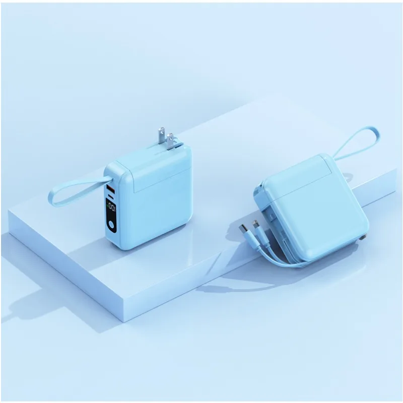 22.5W Built-in AC Plug Cable Super Fast Power Bank 15000mAh Large Capacity Mobile Power Bank
