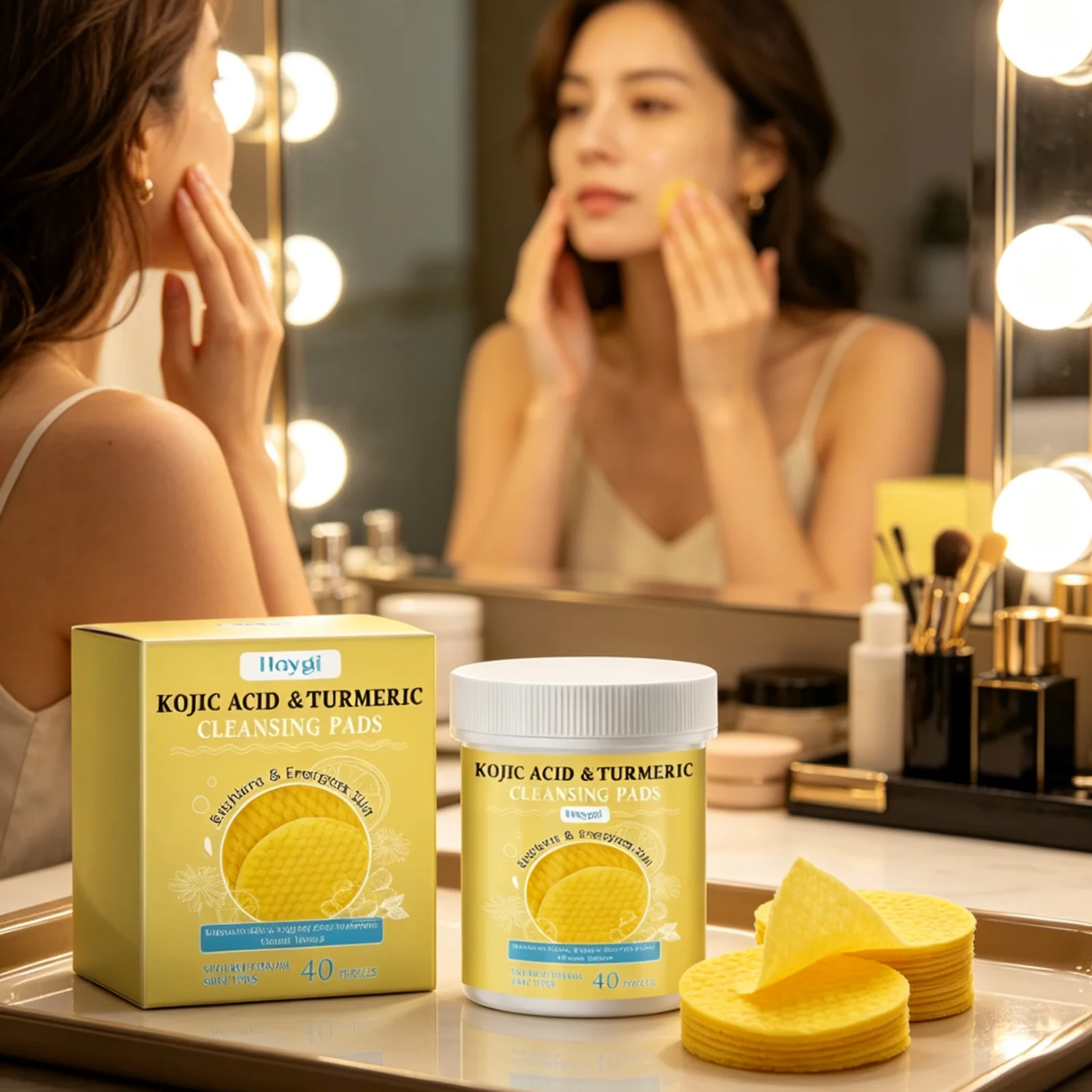 Hoygi Facial Cleansing Pads Prevent Pore Clogging Exfoliate Dead Skin Cells Oil Control Brighten Skin Exfoliating Pads 40 Pieces