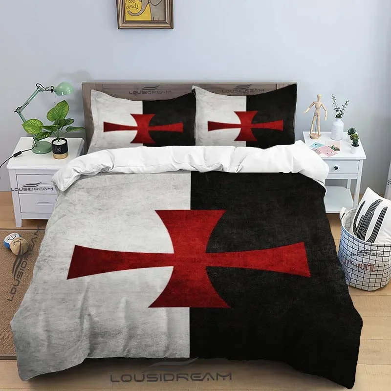 Crusader Knight Bedding Set Motor Gibson Duvet Christianity Cover With Pillowcase Cute Home Textiles Double King Size