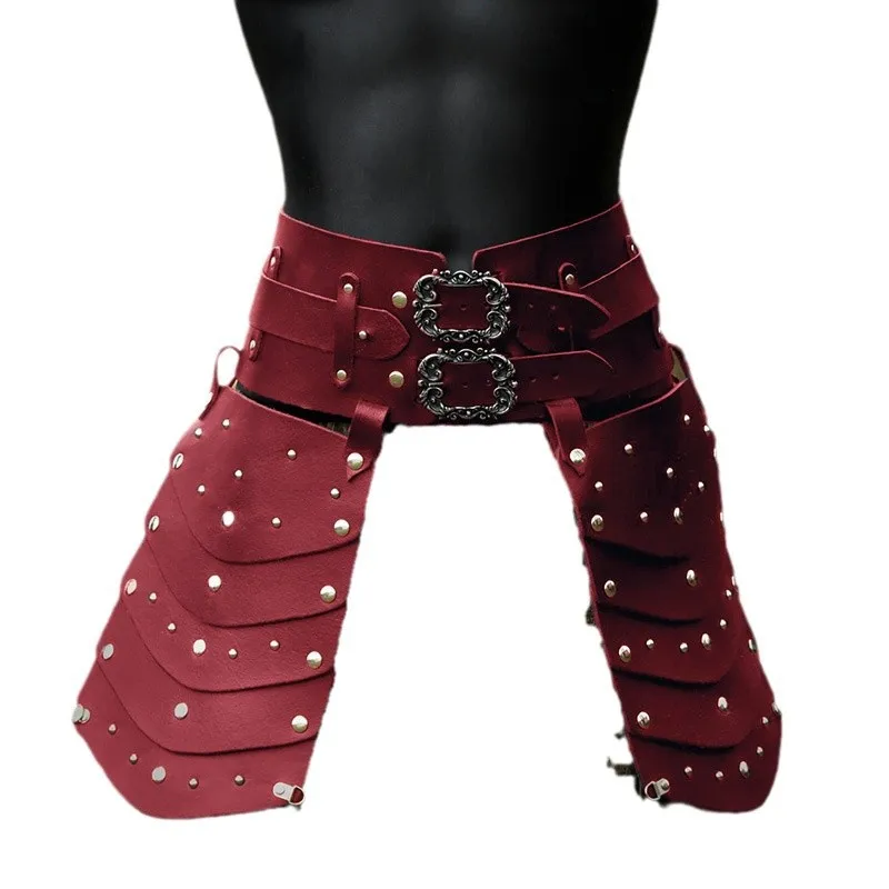 Verstelbare Middeleeuwse Oude Tovenaar Gladiator Greaves Riem Rollenspel Cosplay Kostuum Lederen Armor Romeinse Rok Party Props