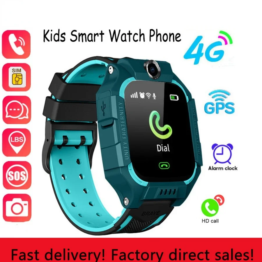 

2024 Hot Kids Smart Watch GPS Call Message Card Sim Waterproof Smartwatch For Kids SOS Photo Remote For IOS Android Genuine Gift