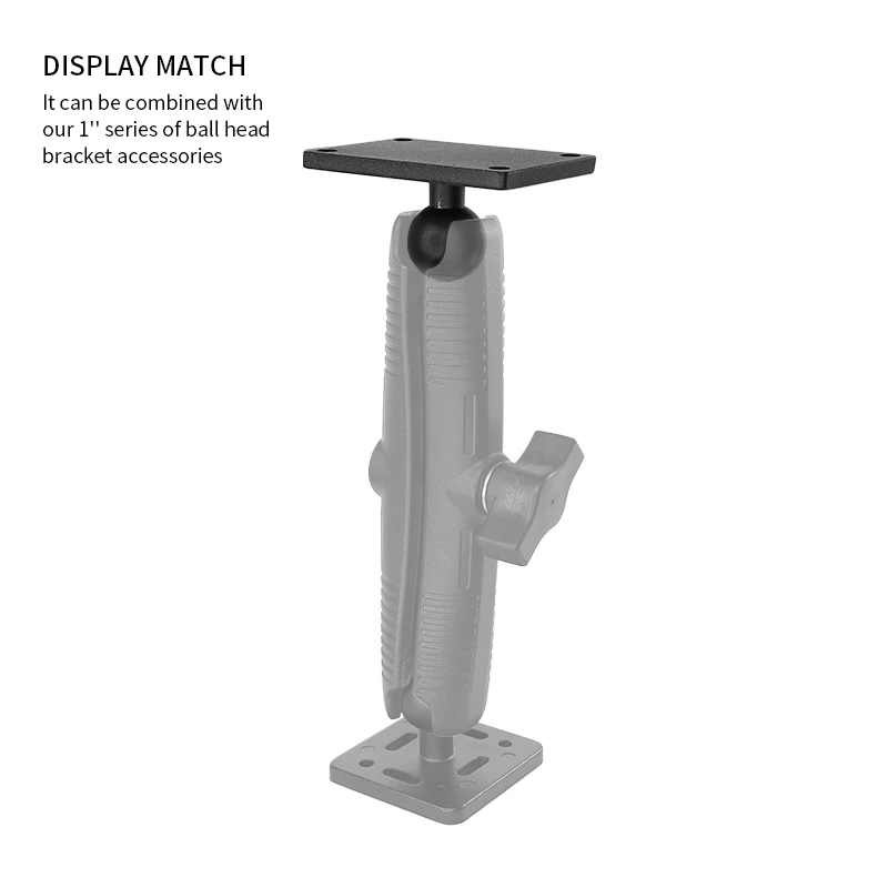 1'' Ball Mounts Base with Rectangle Plate, Ball Base Mount Compatible with RAM and B Size 1" Ball Double Socket Arm