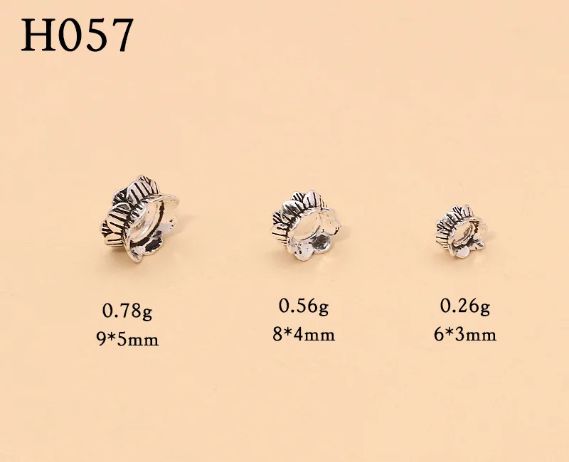 925 Silver Jewelry Bead Caps Sterling Silver Flower Bead Cap Jewelry Findings Pure Silver Lotus Symbol Bead Caps