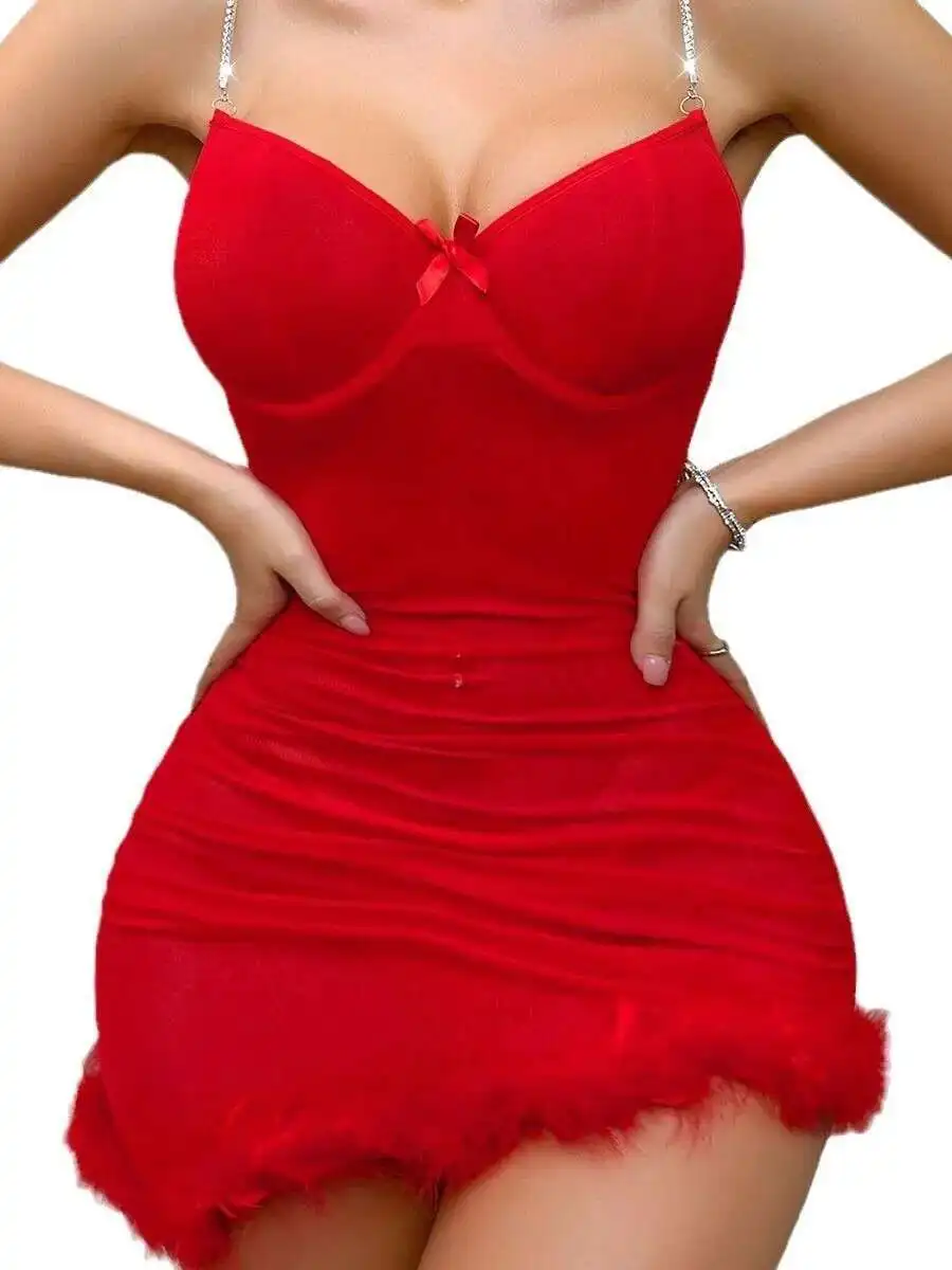 فستان مثير جديد للنساء شبكة انظر من خلال فستان الليل رفع البرازيلي فستان الدانتيل مغر أنيق ساحر مريح السلس SLST