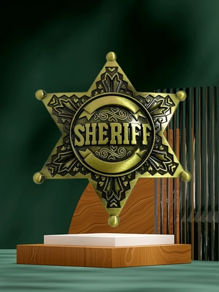 Badge de shérif en métal occidental vintage, 1 pièce | Finition métallique premium | Idéal pour les fêtes, les festivals et les accessoires de tenue de cowboy