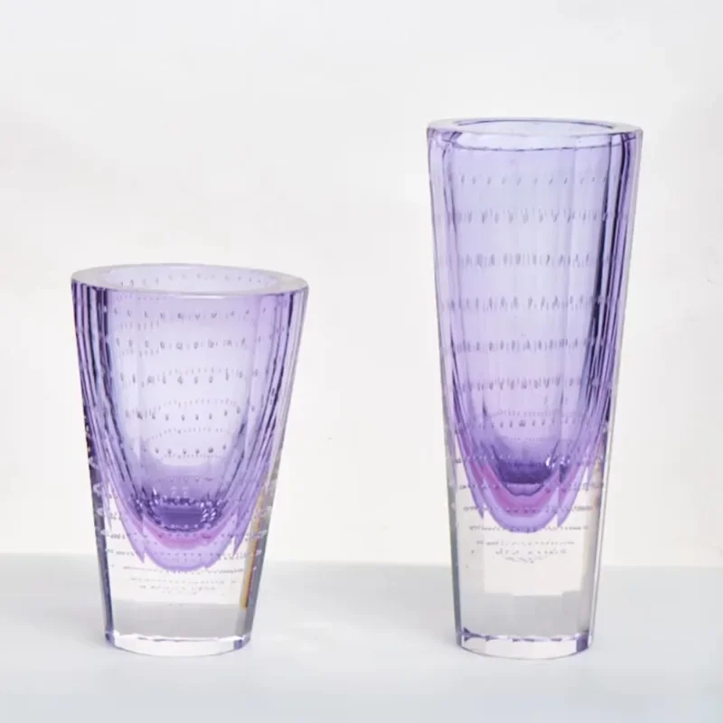 Translucent glaze, art vase, hand decoration, carved floral pattern