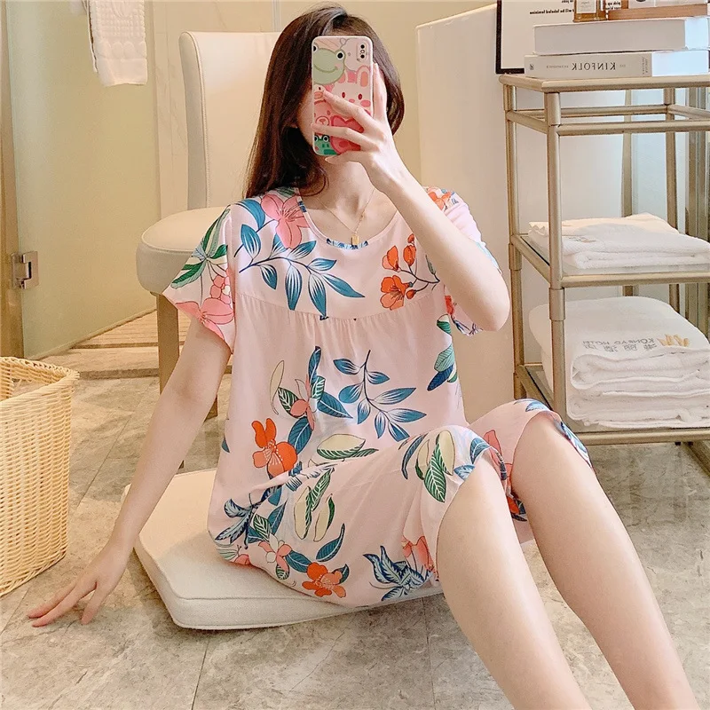 Cute Floral Print Satin Pajama Sets Ensembles 2 Piece Two Piece Pants Trouser Ruffled Lady Elegant Outfit Lounge Women Pijama