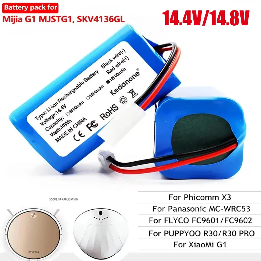 High-Quality 18650 Batteries 14.4V 3500mAh Li-ion Battery For XIAOMI MIJIA MI Robot Vacuum-Mop Essential MJSTG1 Vacuum Cleaner