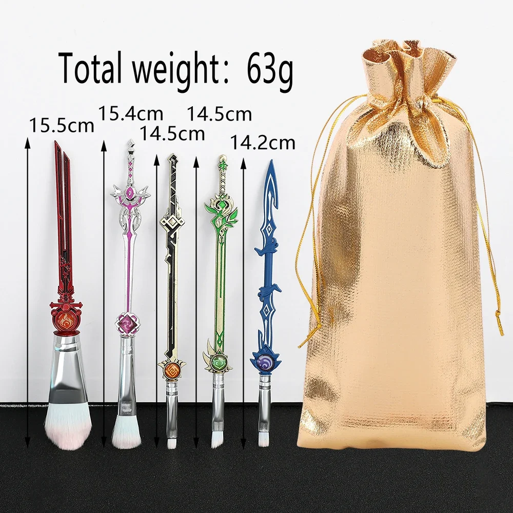 أنيمي جينشين إمباكت شياو فورينا الهيثم كوسبلاي 5 قطعة فرش التجميل الوجه الحاجب عينيه فرشاة للمكياج ملحق