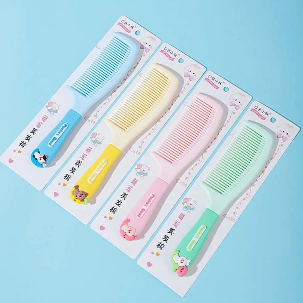 Animals Bear Rabbits Cartoon Combs Hair Styling Tool Wet Dry Use Fine Tooth Hair Brush PVC Anti Static Massage Hair Comb Lady