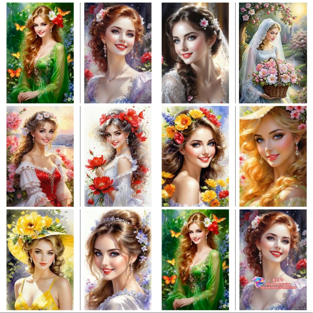 Points Noble and Beautiful Women Diamond Painting Set DIY diamond embroidery cross stitch handmade gift crafts home decoration