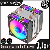 Enfriador de Procesador QiuzAim, Ventilador de CPU Eficiente Refrigerado por Aire de 90 mm, 4 Pines/PWM, 2/4/6 Tubos de Calor, Compatible con LGA1200, 1700, 1851, 2011-3, x99, AM5, AM4