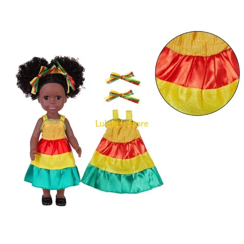 y4qa 14 ''양육 인형 검은 다시 태어난 장난감 소프트 아프리카 소녀 인형 육아 게임