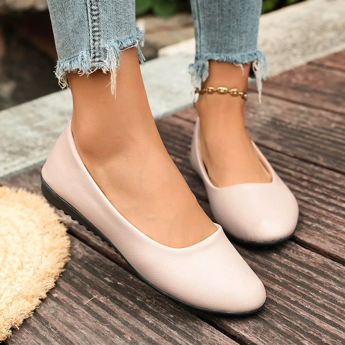 Women Suede Loafers Flat Heel Shallow Female Shoes Spring Summer Square Toe Basic Concise Women Pumps Size 36-43