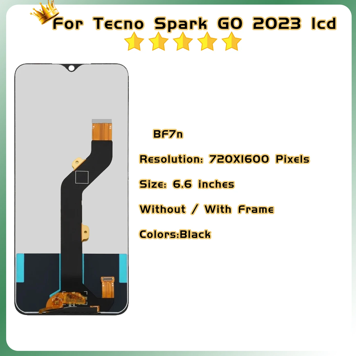 100% Tested 6.6 inch For Tecno Spark Go 2023 BF7n BF7 LCD Display Touch Screen Assembly Replacement Parts Digitizer