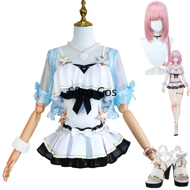 

Fc6anime game thankai impact 3 Elysia cosplay costume wig swimsuit bikini short skirt women sexy summer party @ fc8!