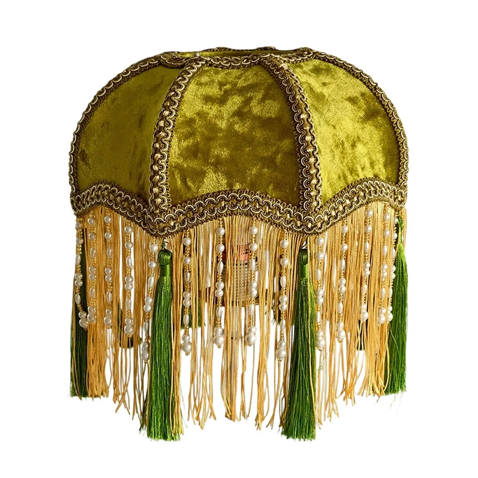 Velvet Table Lamp Shade European Style Light Shade Tassel Lampshade Table Floor Lamp Cover for Living Room Cafe Hotel Bedside