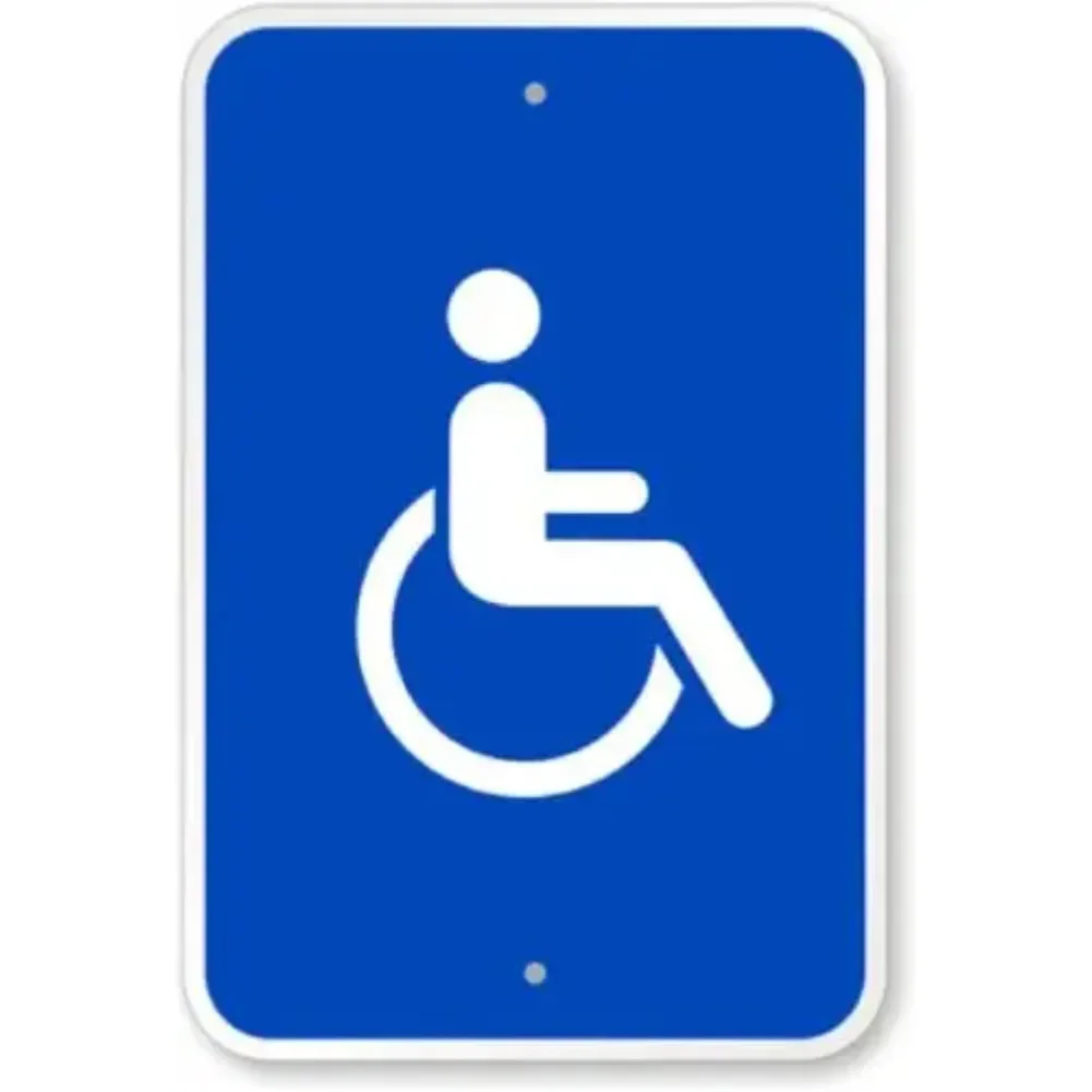 Wetterfestes Behinderten-Symbol p00155, barrierefreies Behinderten-Symbol aus Aluminium, wetterfestes Schild – 20,3 x 30,5 cm, S