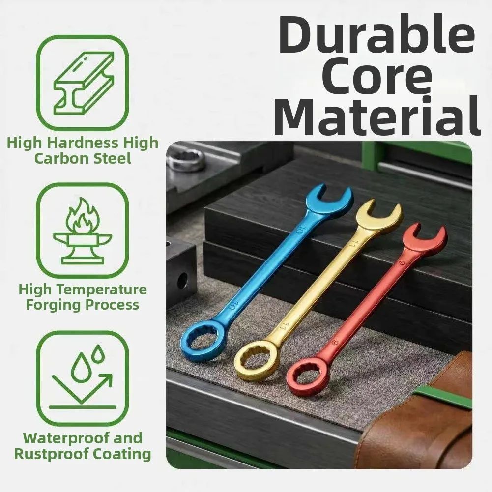10pc FOR Mini Combination Wrench Set For Metric And SAE Sizes Open And Box End Hand Tool Kit For Precision Repair Work