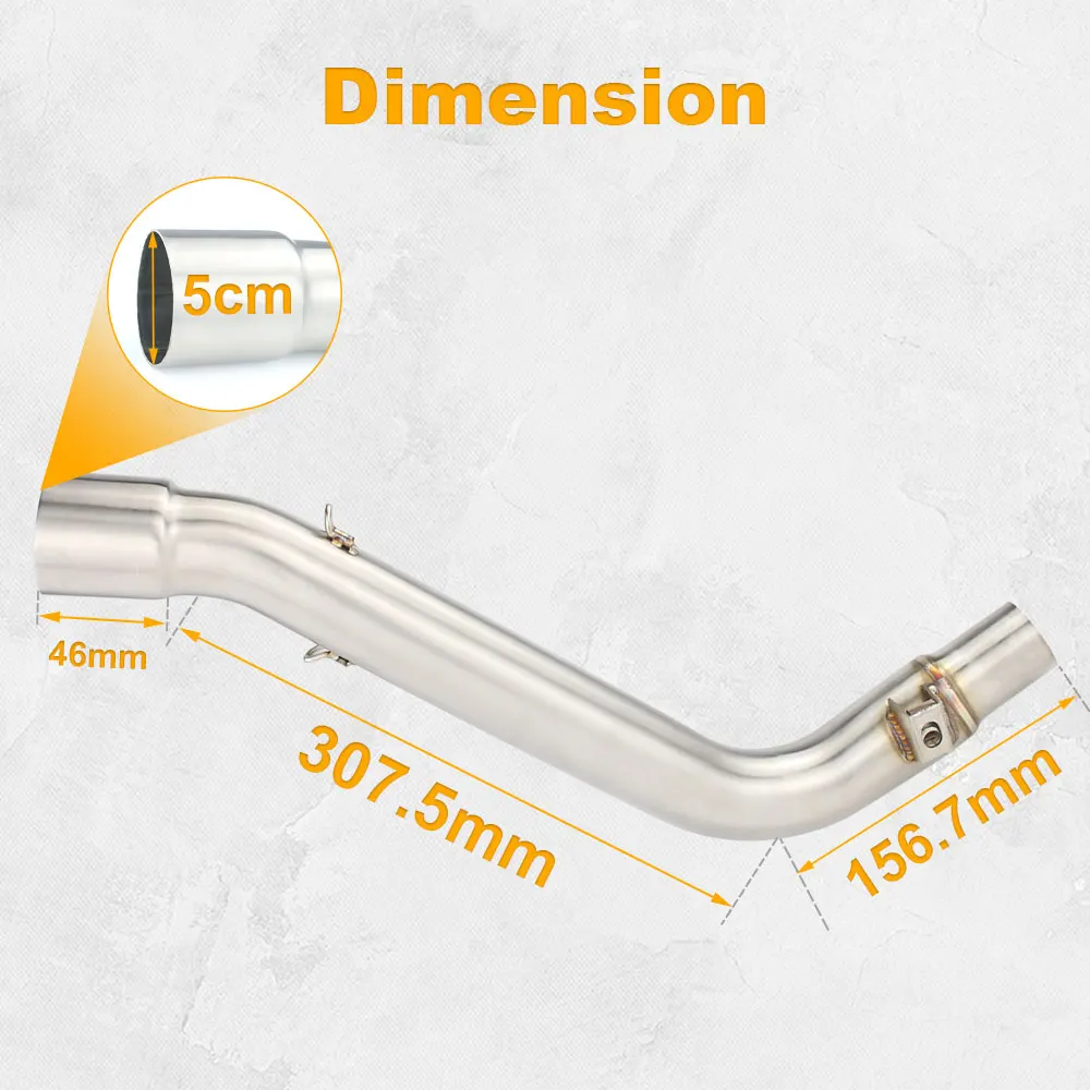 For Suzuki DR650 DR 650 SE 1996-2020 2021 2022 2023 2024 Motorcycle Exhaust Middle Connect Tube Stainless Steel Mid Link Pipe