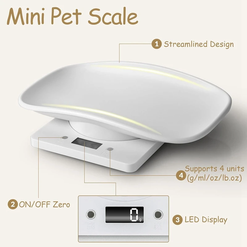 Digital Scale Weighing Scale for Small Pet, Scales Digital Weight Grams, Up to 33Lb,Weighing Scale for Small Animal