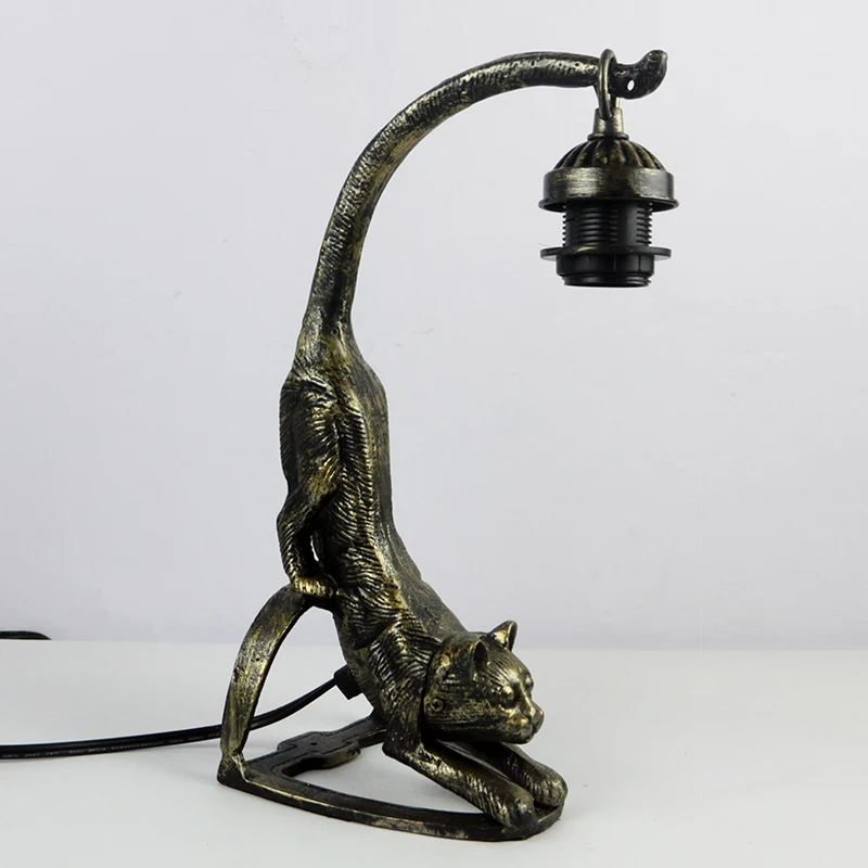 6-Zoll-Schreibtischlampe im Tiffany-Stil, Buntglas-Lampenschirm, Nachttischlampe mit Katzensockel, Retro-Antik-Atmosphärenlampe