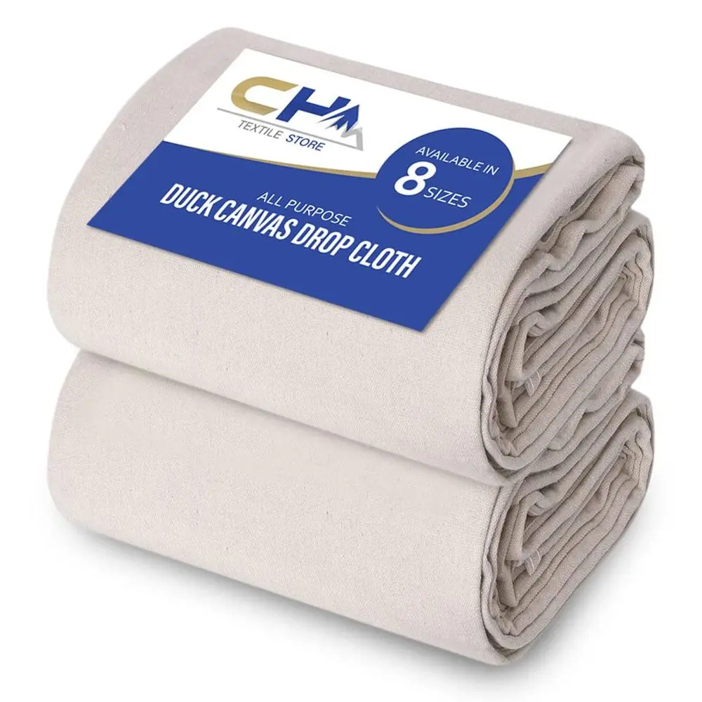 

Покрытие для защиты от краски для художников, размер 6 x 9 футов, упаковка из 2 штук, из чистого хлопка, для защиты от краски, штор, мебели и пола.