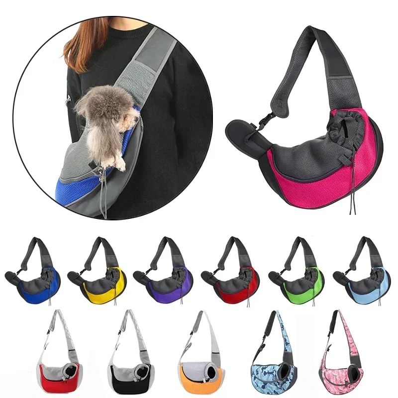 

Pet Puppy Carrier Outdoor Travel Dog Shoulder Bag Mesh Oxford Single Comfort Sling Handbag Tote Pouch